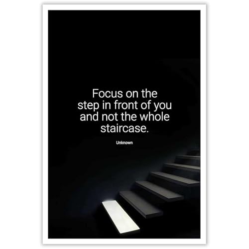 Motivational Posters Inspirational Quotes Canvas Wall Art Focus O...