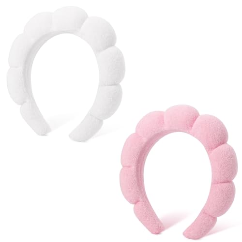 DRESHOW Spa Headband for Women Sponge Headband for Washing Face Clouds Soft Terry Cloth Makeup Skincare Headbands
