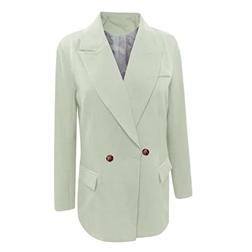 Womens Pocket Long Sleeve Casual Blazer Work Office Blazer Lapel Button Jacket Womens Winter Coats (B, L) #TOP1