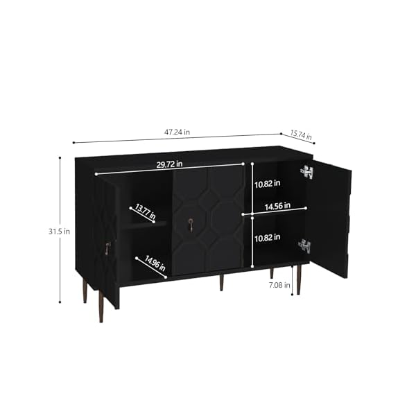   47-Black-Sideboard-Buffet-Cabinet-with-Storage-Accent-Cabinet-with-3-Decorative-Embossed-Pattern-Doors-Credenza-Storage-Cabinet-for-Living-Room-Kitchen-Dining-Room-Hallway
