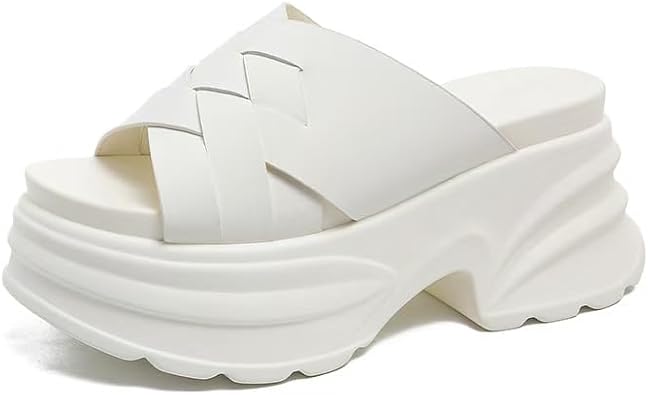 Chunky Platform Sandals for Women Lightweight Slip On Chunky Wedges Heels Sandals Dressy Casual Summer Beach Walking Casual Slippers.
