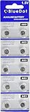 BlueDot Trading AG3 LR41 SR41 392 196 Alkaline Button Coin Cell 1.55v Battery for Watches, Calculators, Toys, Other Electronic Products, Quantity 10 Count