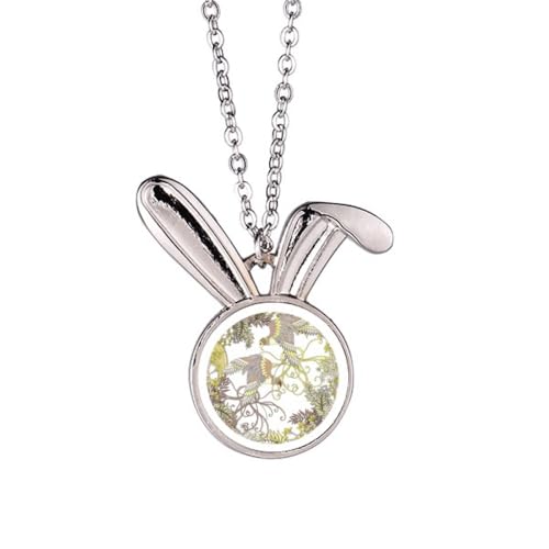 Collier lapin ukiyo-e anti-ternissement avec son pendentif arbre à fleurs