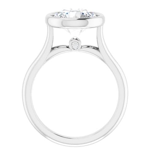 3 Ct. Bezel Set Round Lab Diamond Engagement Ring4