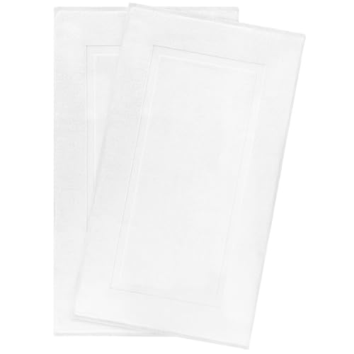 Hammetex Lot de 2 Tapis de Bain 51x86 cm, 100% Coton 900 GSM, Antidérapants, Lavables, Absorbants, Certifiés Oeko-TEX, Blanc