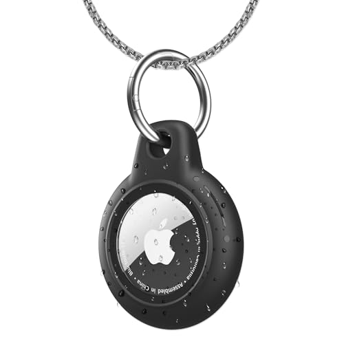 DEERLET for Airtag (1st & 2nd Gen) Airtag Necklace for Kids Adults Women Waterproof Hard PC Full Protection 29in Adjustable Alloy Necklace with Airtag Holder for Apple Air Tag