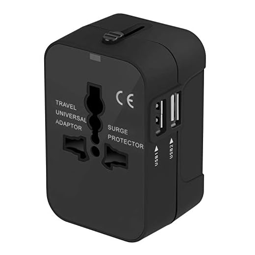 Adaptador Enchufe De Viaje Universal Enchufe Adaptador Internacional Con Dos Puertos USB Para Japón China Canadá USA EU UK AU Acerca De 150 Países Para Navidad (Negro)