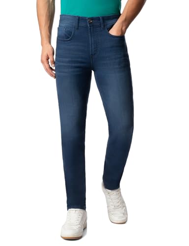 Image of INKD Men's Regular Fit Jeans - Mid-Rise | Cotton Blend | Classic Styling | Contrast Stitch | Stretchable Fabric | Classic 5 Pocket Styling (Available in Plus Sizes)