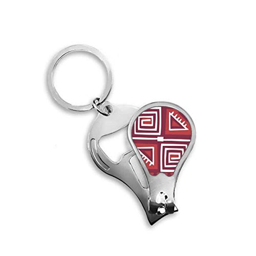 Coupe-ongles de pieds motif totems du Mexique couleur vin rouge