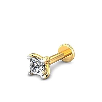 CANDERE – A KALYAN JEWELLERS COMPANY Yellow Gold 18K (750) BIS Hallmark Single Stone SI IJ Diamond Nosepin for Women