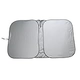 エマーソン(Emerson) 車内用品 日よけ かんたん着脱 パッとスプリングサンシェード Lサイズ 幅1500x高さ700mm フロントガラス用 サンバイザーで挟むだけ ルームミラー部スリット設計 ハンドルカバー兼用収納袋 すっきり収納 EM-527