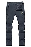 MAGCOMSEN Damen Winterhose Warm Gefüttert Hose Softshellhose Outdoor Jagdhose für Damen Winddicht Wanderhose Atmungsaktiv Skihose mit Taschen Dunkelgrau 2XL