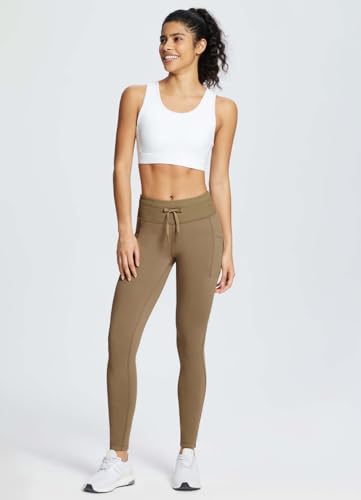 Image of baleaf Women's Fleece Lined Leggings Tights Ski Hiking Pants with Pockets | Water Resistant; No Camel Toes; High Waisted Thermal Warm Leggings with 2 Pockets; Perfect for Running,Cycling & Daily Wear