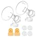 2X One-Piece Breastshields, Valves, Membranes to Replace Medela Pump Parts, Incl. Pump in Style, Lactina, Symphony, Swing; 24 mm Standard breastshields; Made by Maymom