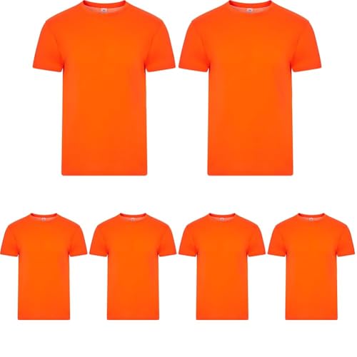 Mukua Derby, Maglietta Unisex Poliestere Tocco Cotone, Colore Fluor Orange, Taglia M, Arancio Fluoro, M