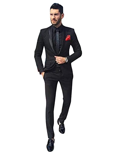 Costume deux pièces premium pour homme à revers châle coupe ajustée