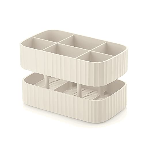 Guzzini Drain & Safe Cutlery Drainer, 100% Post Consumer Recycled Plastic, Milk White, 17x10xh11 cm