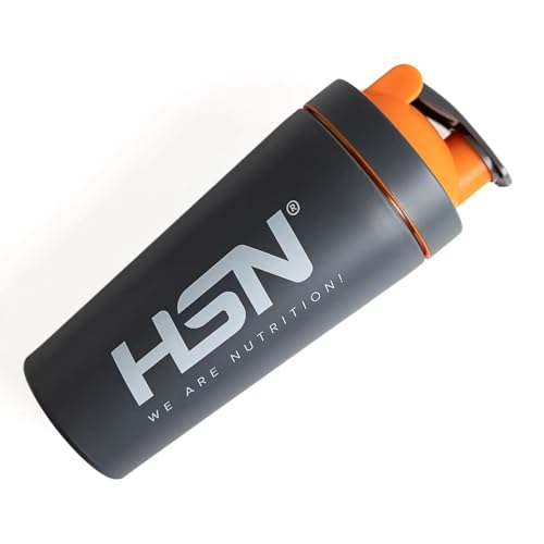 HSN Shaker We Are Nutrition! Acier inoxydable | 500 ml | Gris | Gobelet mélangeur avec système de mélange optimal dans le couvercle, fermeture anti-buée | Inodore | Nettoyage facile