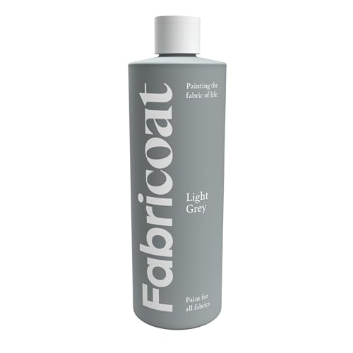 Fabricoat Fabric Paint – Restore or Change the Colour of Any Fabric - Paint Directly Onto Fabric - Transform Anything – Sofas, Lampshades, Car Interiors (250ml, Light Grey)