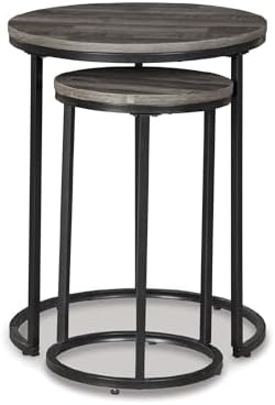 Signature Design by Ashley Gray Round Nesting Tables Set of 2