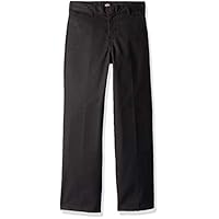 Dickies Boy's Flexwaist Flat Front Straight Leg School Uniform Pants – Adjustable Uniform Trousers for Schoolwear, Black, 20