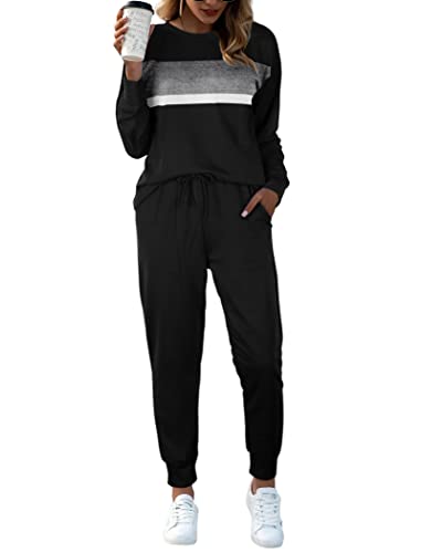 Image of Bofell Lounge Sets for Women 2 Piece Fall Outfits 2023 Fashion Trending Now Sweatsuits Tracksuits with Pockets Loose Fit