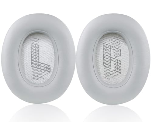 Replacement Ear Pads for JBL E65 (E65BT E65BTNC)/Live 650 (650NC 650BTNC)/Live 660 (660NC 660BTNC)/Duet NC Over-Ear Headphones, Earpads Cushions with Softer Leather (Black) (Grey)