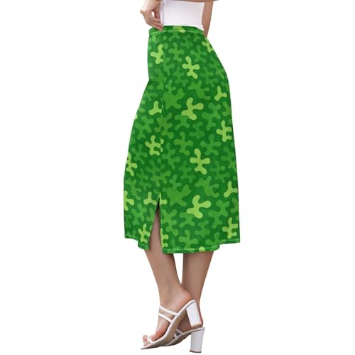Women's Trendy Stretch Midi Skirts for Juniors Summer Split Skirt2