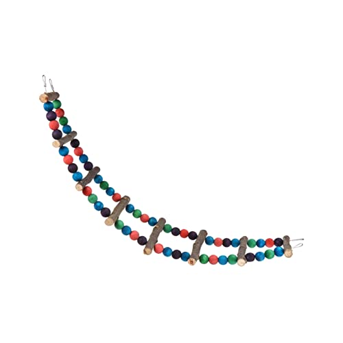 Mikikit Parrot Swing Toy Bird Cage Accessory Ladder Pet Chewing Toy Bird Supplies for Parrots