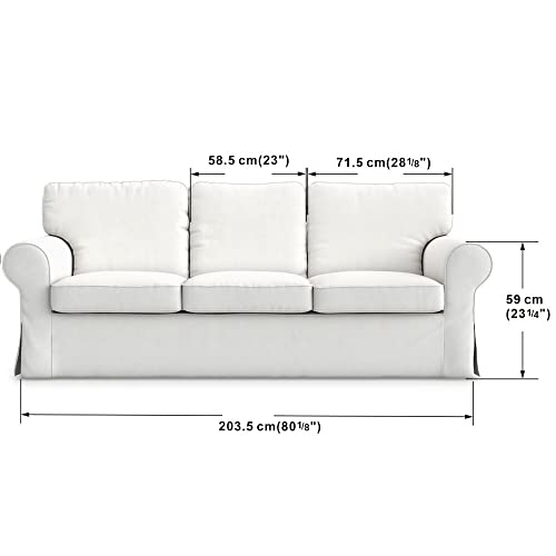 Fmctl Ektorp 3 Seat Cover Replacement For Ikea Ektorp 3 Seat Sofa Cover,Ektorp 3 Seater Sofa Slipcover Only! Doesn't Fit Uppland(Polyester Dark Ocean) #TOP4