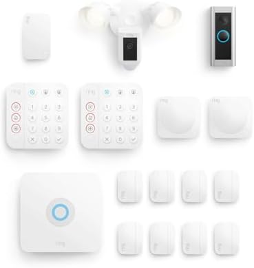 Ring Alarm 14-Piece Kit with Ring Wired Doorbell Pro and Ring Floodlight Cam Wired Plus