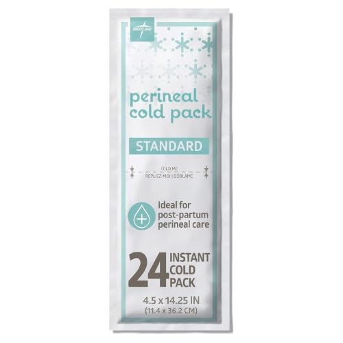 Image of Medline Premium Perineal Cold Packs for Postpartum Care with Adhesive Strip (24 Count) Each Absorbent Pad is 4.5" x 14.25" Perfect for your After Delivery Postpartum Essentials Kit