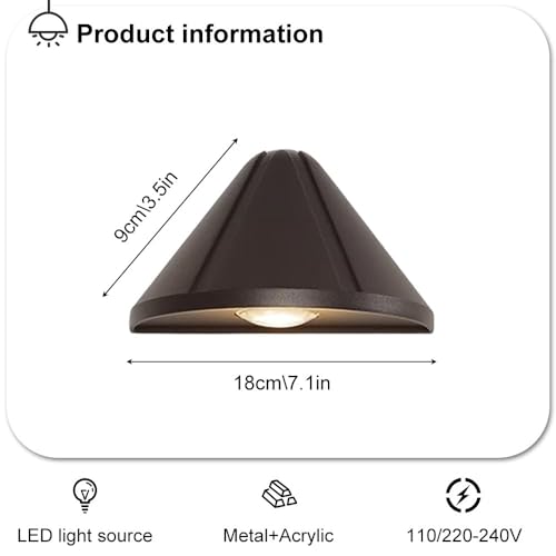 Mini foco metálico triangular y aplique decorativo para pasillo LED 3000K 4