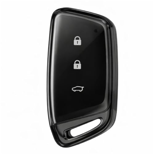 Image of JVCV Soft TPU Transparent Black Key Cover Compatible with MG Hector Hector Plus Windsor EV Smart Key | Anti-Scratch Slim Fit Case | Shockproof Protection (Transparent Black)
