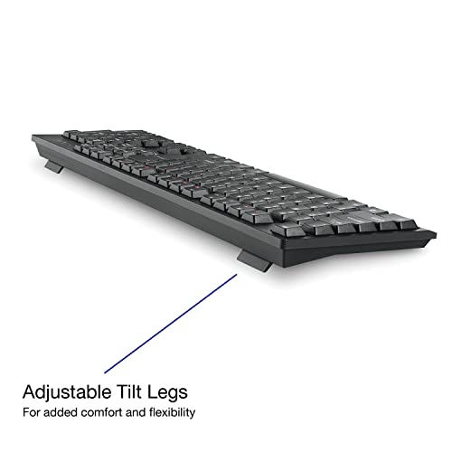 Image of Verbatim Slimline Wireless Keyboard and Mouse Combo 2.4GHz USB Plug-and-Play Numeric Keypad Adjustable Tilt Legs Optical Wireless Mouse Full-Size Computer Keyboard Compatible with PC, Laptop 70741