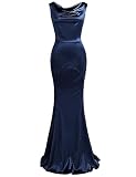MUXXN Women's Flattering Sleeveless Party Gowns and Evening Full Length Spring Vintage Long Dress Blue M