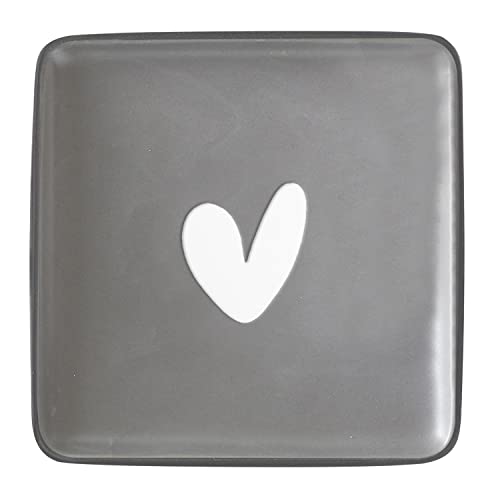 Image of Santa Barbara Design Studio Sippin' Pretty 4-Pack Ceramic Appetizer Plates, 4.5-Inch Square, Hearts