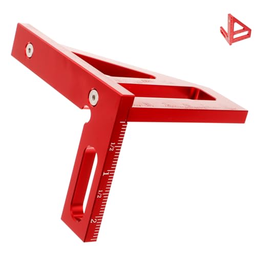 Kisangel Multi Angle Measuring Ruler Aluminum Alloy Carpenter Square Protractor Lightweight Portable Woodworking Layout Tool for Precise Indoor Outdoor Use