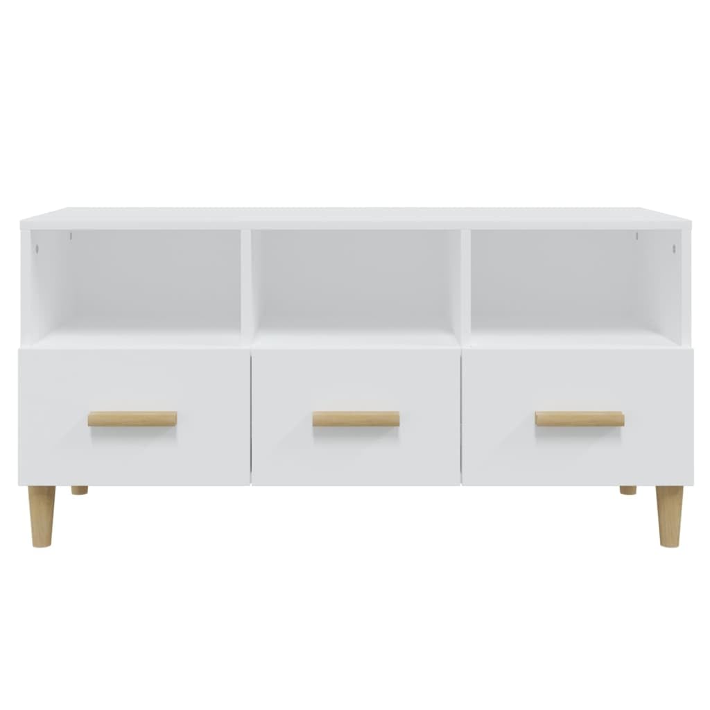 vidaXL Szafka pod TV, biała, wysoki połysk, 102x36x50 cm, szafka telewizyjna, szafka pod telewizor, szafka pod tv, szafki telewizyjne