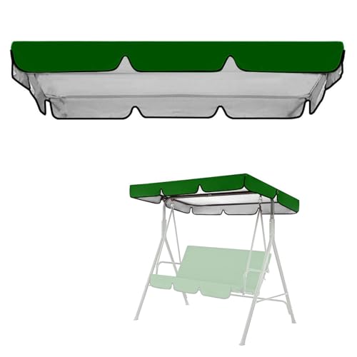 Tissting Toldo Columpio para Exteriores, 64,6 x 44,9 x 5,9 Pulgadas Tela Oxford Recubierta de Plata 420D Toldo Impermeable Cubierta Superior Abatible de Repuesto para Balcón de Jardín(Verde)