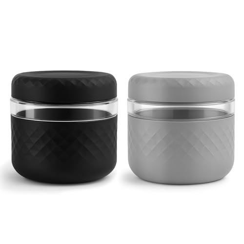 Image of 24 oz /3 Cup Glass Lunch Bowl Containers with Lids, 2 Pack, BPA-Free