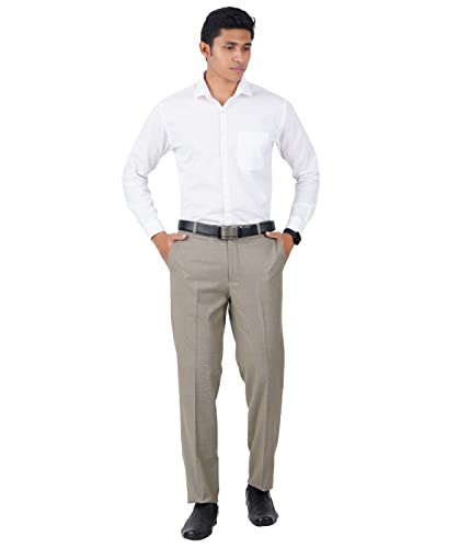 Image of Mc Henry Men's Regular Fit Wrinkle Free Stretchable Formal Trousers for Men