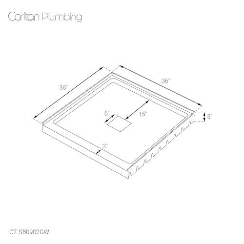 Carlton Marquette 36 x 36 Shower Pan Base with Center Drain in Glossy White