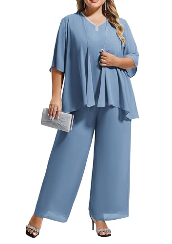 Hanna Nikole Damen-Reiseanzug in Übergröße leicht 2025 Sommer neu einfarbig elegant 3-teiliges Set Oberteil, Strickjacke, Freizeithose Hellgraublau 50 Hanna Nikole Damen-Reiseanzug in Übergröße leicht 2025 Sommer neu einfarbig elegant 3-teiliges Set Oberteil, Strickjacke, Freizeithose Hellgraublau 50