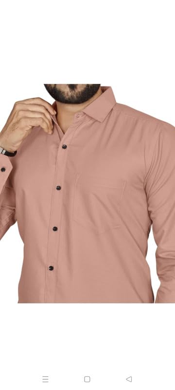 Image of Mens Solid Slim Fit Shirt | Formal Shirts | Men Office Wear | Formal Shirts for Men Office Wear Branded 102-Plain Shirt