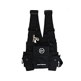 CHENXIAOHONG Bolsa de Peito Tática - - Bolsa Pequena Estilo Tático, Ideal como Pochete Masculina para Corrida e Uso Diário, mochila antifurto(Bolsa tipo colete com raio preto)