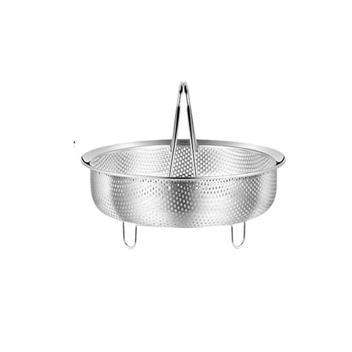 Stainless Steel Steamer Stainless Steel Food Steamer Basket with Silicone Handle Rice Pressure Cooker Steaming Grid Drain Drainer Cooking Utensils(14cm)
