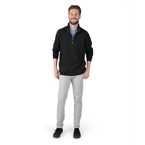 Image of Charles River Apparel Unisex Crosswind Quarter Zip Sweatshirt, Soft Cotton Blend Pullover with Pockets