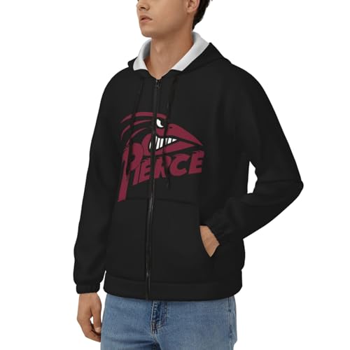 Franklin Pierce University Men'S Hooded Zipper Cardigan Casual Hooded Sweatshirt Long Sleeved With Pockets2