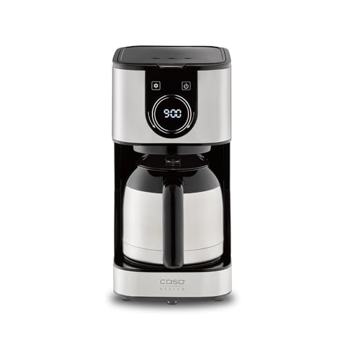 CASO Selection C 10 Thermo - Cafetera de goteo con filtro permanente, Capacidad de 1,2L para 10 tazas, temporizador, Boquilla antigoteo, Pantalla táctil, incluye jarra de café de térmica
